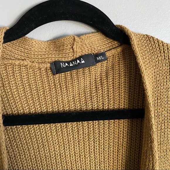 NAANAA Womens Long Line Color Block Knit Open Front Cardigan Size M/L - Picture 2 of 5